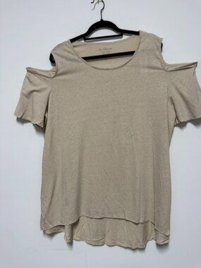 NWT Chico's Tan Cold Shoulder Top Size 4/22-24/XXL